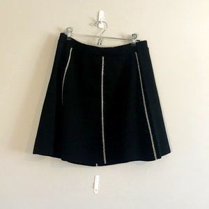 🌿 ICONE | Black Skirt with White Peek-a-boo Detail